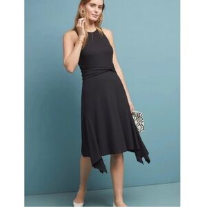 Anthropologie Kingslover Black Ribbed Knit Midi Dress Size S